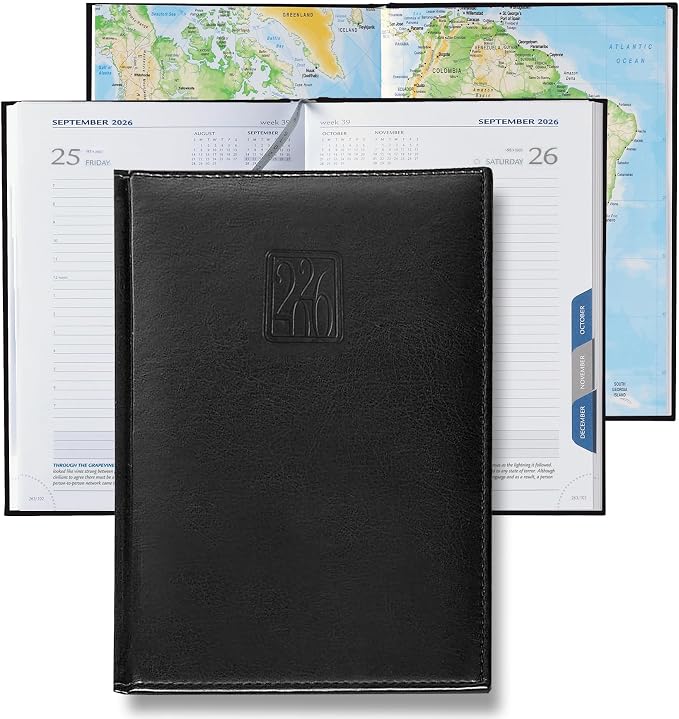 Leather Executive Daily Planner 2026 – A5-Compatible, One Page per Day Hourly - Image 5