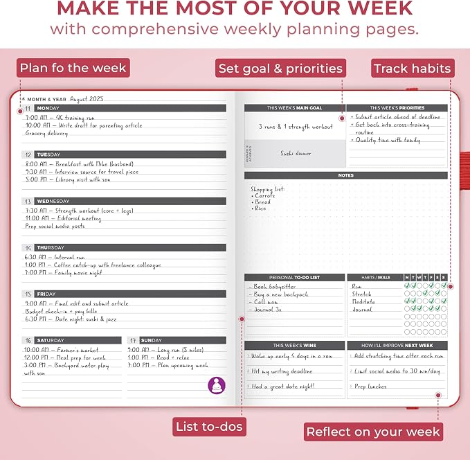 Clever Fox Planner Large – Undated Weekly & Monthly Planner - Image 6