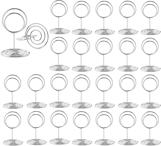 Hoewina 26Pcs Place Card Holder, Table Number Holders, Wire Picture Holder - Image 8