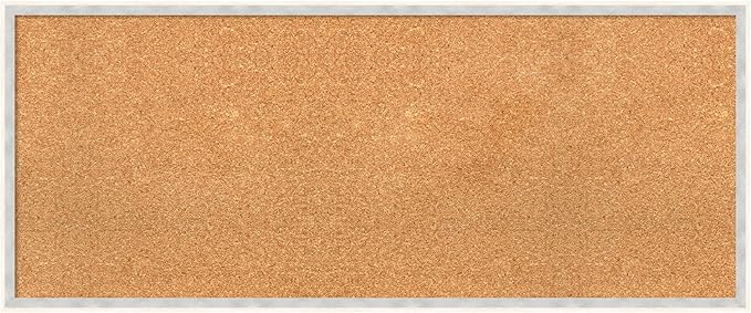 Amanti Art Natural Cork Board for Wall, 17x41 Vision Board with White Frame, Large Corkboard Office Decor for Home Organization, Modern Corkboard Pinboard to Display Items for Home Organization in-DeskLoop Office