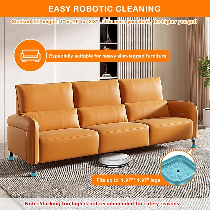 shouwuhho 4 Pack Furniture Risers Adjustable Bed Risers Heavy Duty Lifts Height - Image 3