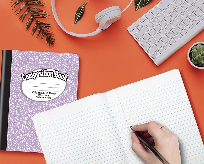 Better Office Products Composition Book Notebook, Wide Ruled, 80 Sheet - Image 5