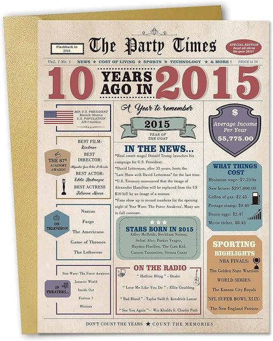 10th Birthday Card Gifts for Daughter Son, 10th Birthday Decorations for Boys Girls, Funny 10 Year Old Birthday Gift Cards