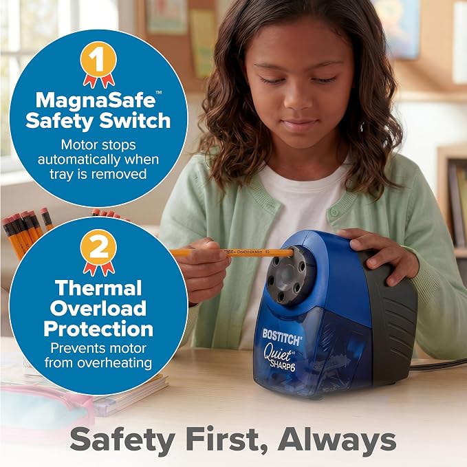Bostitch Office QuietSharp 6 Electric Pencil Sharpener, Heavy Duty Classroom - Image 4