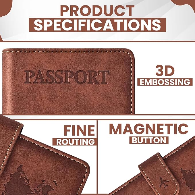 Passport Holder for Travel Essentials, Passport Wallet Cover Case for Travel - Image 4