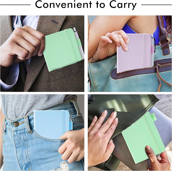 feela 3 Pack Pocket Small Notebook Journals, Mini Cute Hardcover College Ruled - Image 5