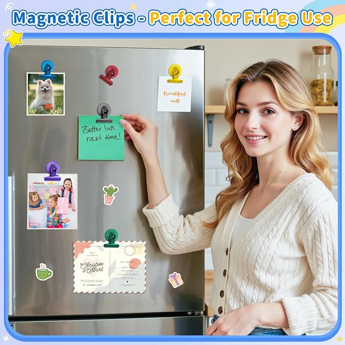 Grtard 48 Pack Magnetic Clips, Mixed Color Magnet Clips - Image 2