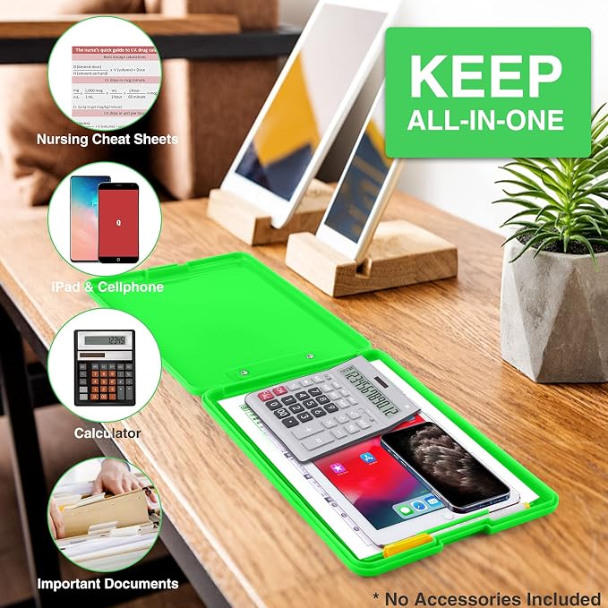 Sooez Clipboard with Storage, Plastic Storage Clipboards with Low Profile Clip - Image 5