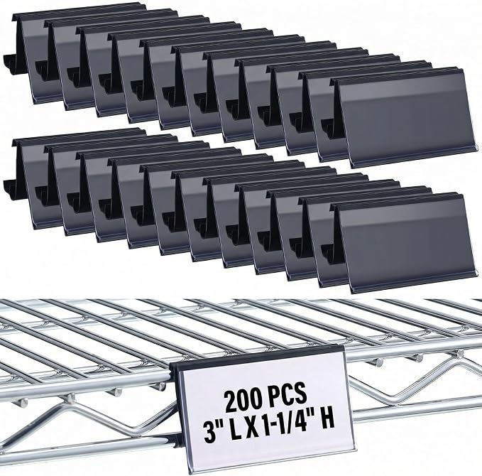 Kathfly 200 Pcs Wire Shelf Label Holders Compatible by Kathfly