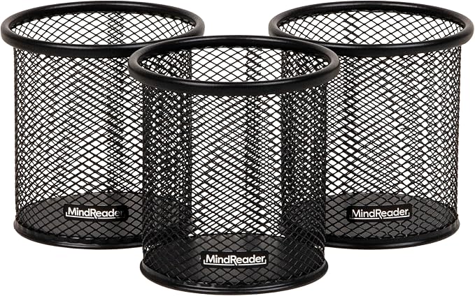 Mind Reader Pen and Accessories Holder, Desktop Organizer, Metal Mesh, 3.5"L x - Image 7