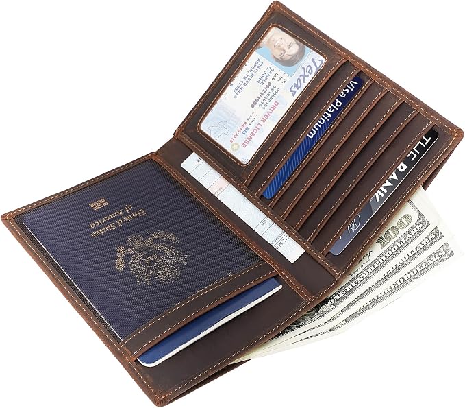 Polare Luxury RFID Blocking Leather Passport Holder Travel Wallet - Image 4
