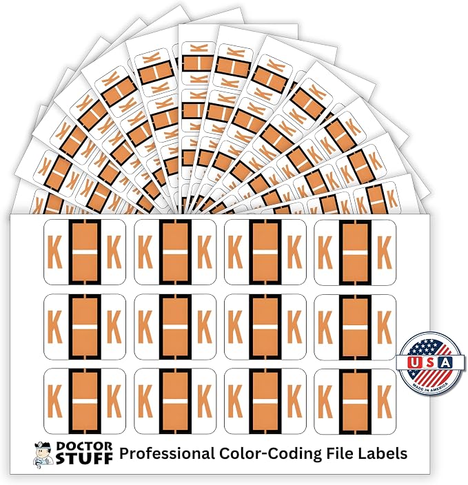 Doctor Stuff - File Folder Labels, Alphabet Letter K Stickers, Compatible - - Image 2