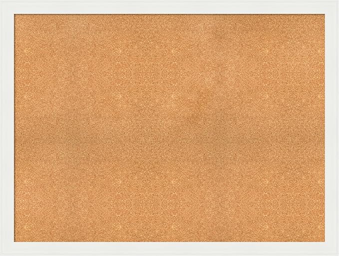 Amanti Art Natural Cork Board for Wall, 37x49 Vision Board with White Frame, Oversize Corkboard Office Decor for Home Organization, Casual Corkboard Pinboard to Display Items for Home Organization in-DeskLoop Office