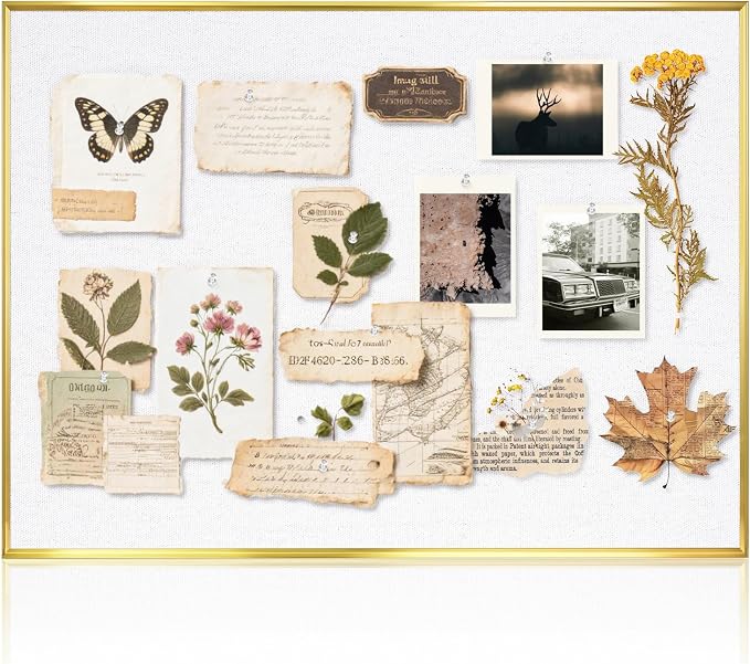 Linen Bulletin Board, Vision Board, Wall Mounted, by QUEENLINK