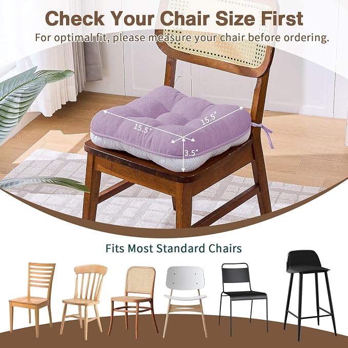 BETU Chair Cushions for Dining Chairs Set of 4, 3.5" Thick Kitchen Table Chair - Image 4