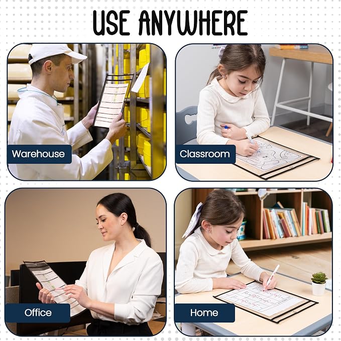 Essex Wares - 5 Pack, Job Ticket Holders, Reusable & Easy Erase Plastic Invoice - Image 5