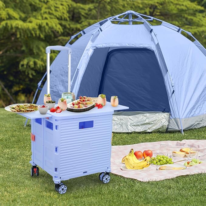 FELICON SELORSS Folding Utility Cart Portable Rolling Crate Handcart-Blue | - Image 7