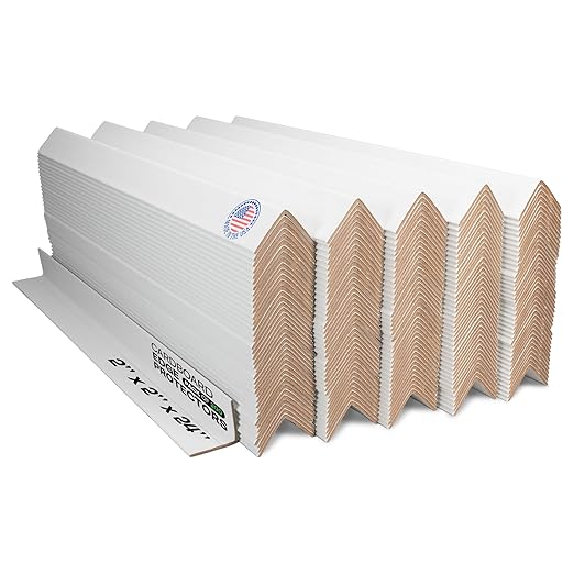 IDL Packaging 2” x 2” x 24” Cardboard Edge Protector (Pack of 200) - Corner Protectors for Shipping, Storage, & Moving – Reinforced Corner Guard Protection for Pallets, Wall Corners, & Furniture-DeskLoop Office