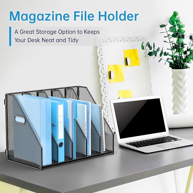 MINDEPOT Desk File Organizer Metal Desk Magazine Folder Holder - Image 2