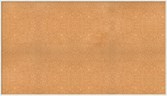 Amanti Art Natural Cork Board for Wall, 33x57 Vision Board with White Frame, Oversize Corkboard Office Decor for Home Organization, Modern Corkboard Pinboard to Display Items for Home Organization in-DeskLoop Office