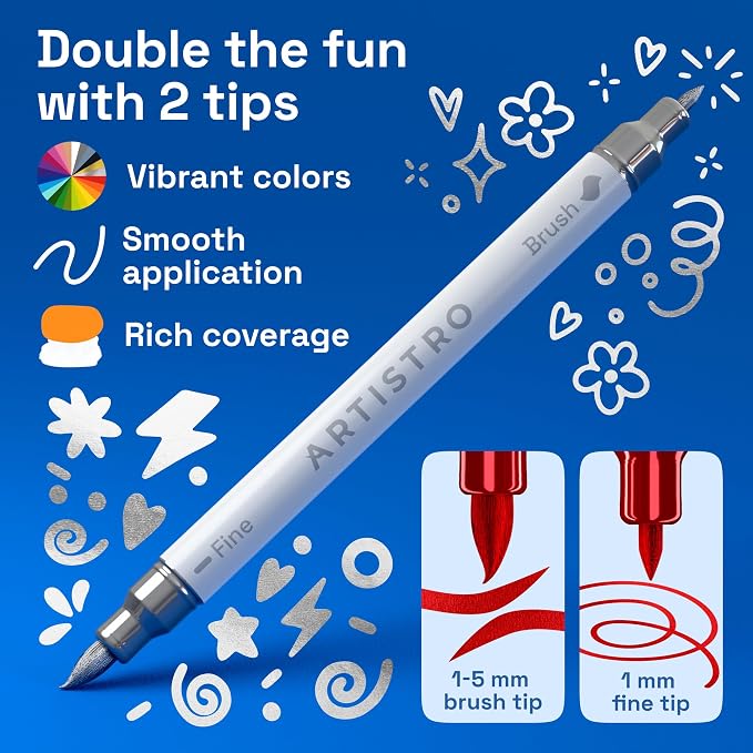 ARTISTRO 12 Metallic Acrylic Paint Markers - Image 3