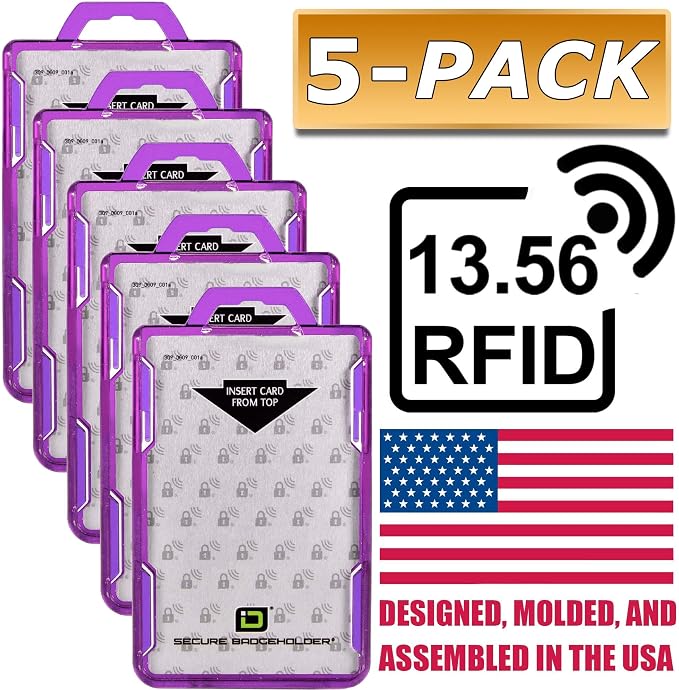 ID Stronghold - Pack of 5 - RFID Blocking Secure Badge Holder - Duolite 2 Card - Image 6