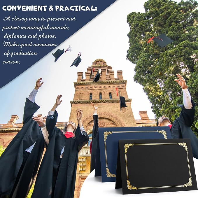 Fainne 120 Pack Certificate Holders Bulk, Diploma Covers Gold Foil Border - Image 7