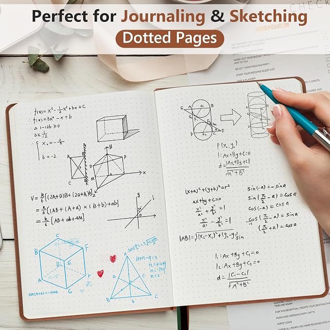 PERCUN Dotted Journal Notebook for Men & Women, 160 Pages Dot Grid notebook for - Image 3