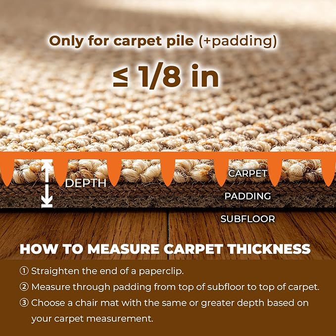 Chair Mat for Carpeted Floor, Won't Crack - Image 8