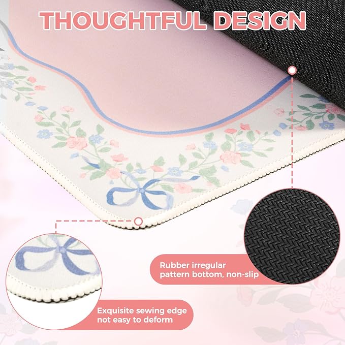 iCasso Pink Desk Mat, Cute Desk Pad - Image 3