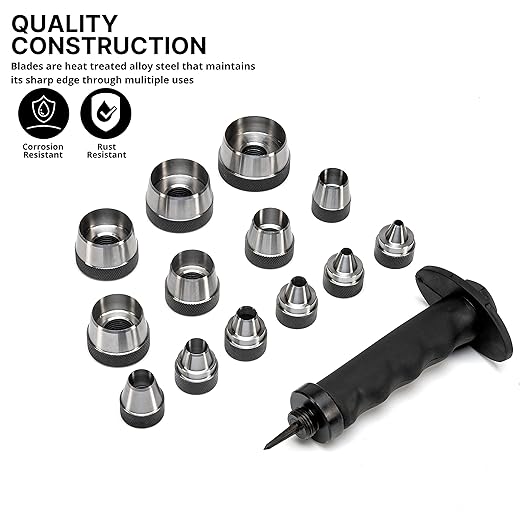NEIKO 02604A Hole Punch Set | SAE & Metric, 3/16” – 1-3/8” & 5 – 35mm | 14 - Image 2