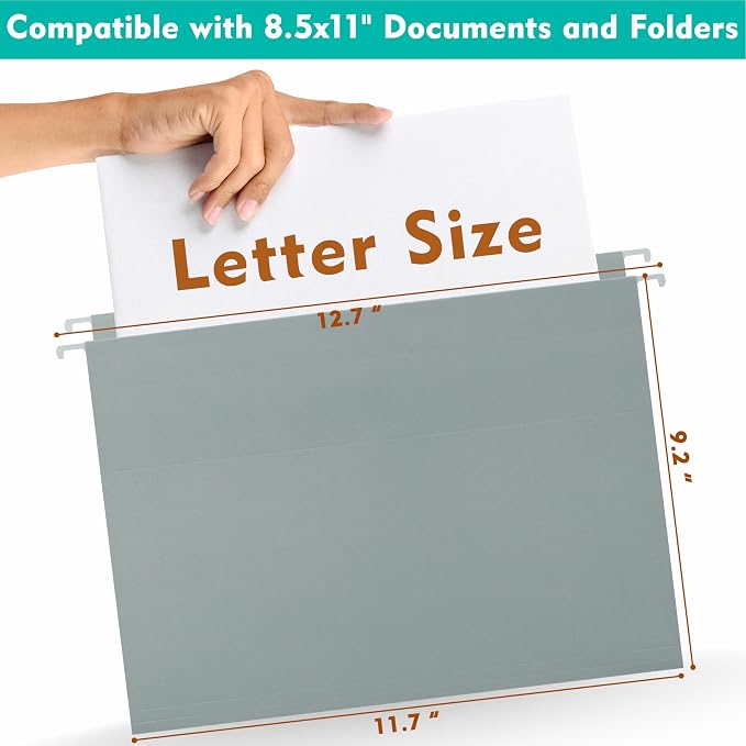 Zzrywuty Hanging File Folders Letter Size, Pastel File Folders Hanging - Image 2