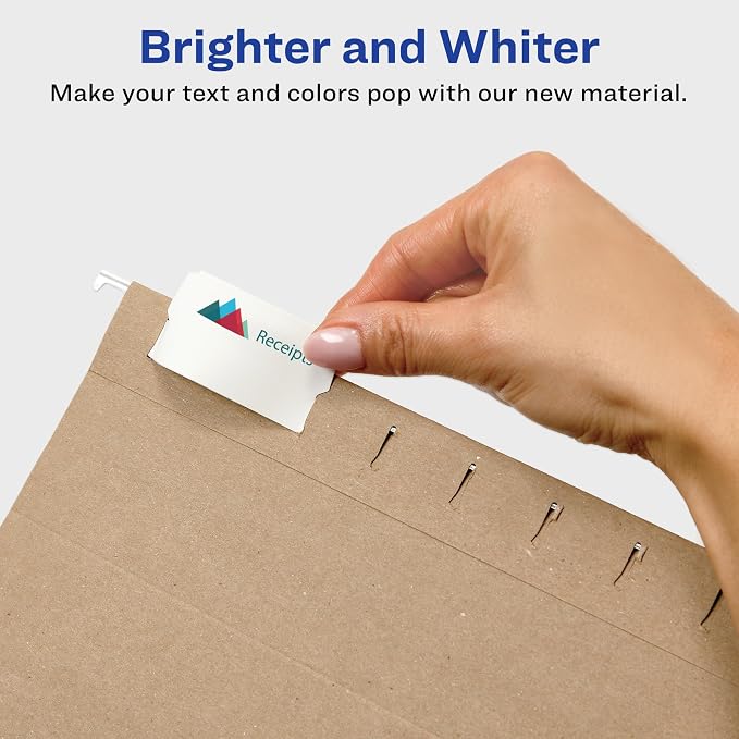Avery Printable Hanging File Folder Tabs, 1/5 Cut, 90 Total - Image 2