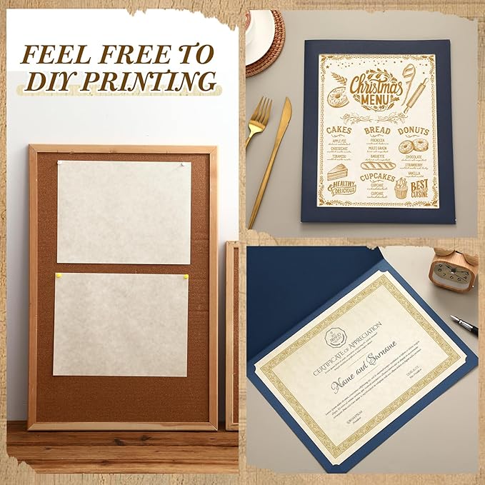 Epakh 200 Sheets Old Age Parchment Paper 8.5 x 11 Inch Standard Letter Vintage Colored Old Parchment Semblance Double Side Printing Paper(Light Gray)-DeskLoop Office