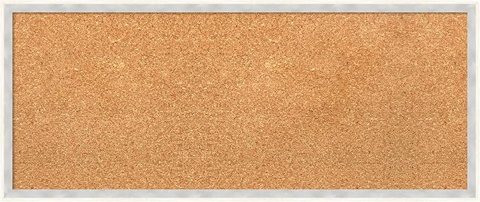 Amanti Art Natural Cork Board for Wall, 13x31 Vision Board with White Frame, Medium Corkboard Office Decor for Home Organization, Modern Corkboard Pinboard to Display Items for Home Organization in-DeskLoop Office