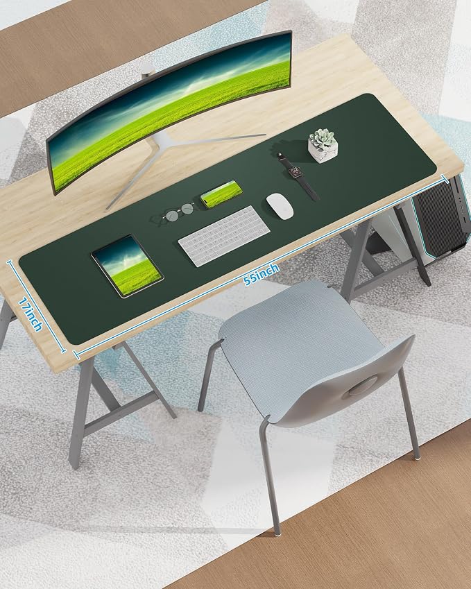 Large Desk Mat, Large Mouse Pad, Office Desk Mat, Non-Slip PU Leather Desk - Image 6