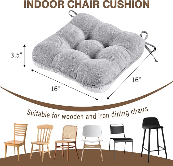 BETU Chair Cushions for Dining Chairs Set of 4, 3.5" Thick Kitchen Table Chair - Image 3