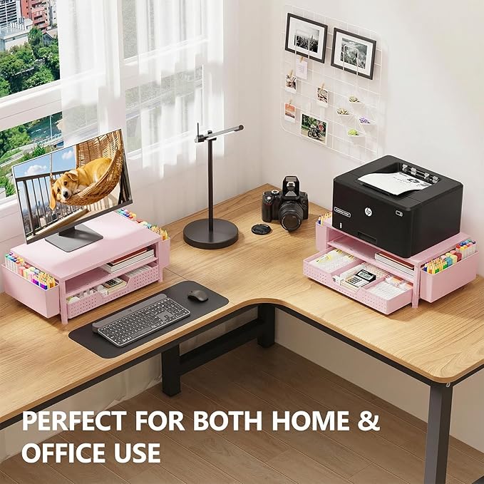 OPNICE Desk Organizers and Accessories, 2-Tier Computer Monitor Stand Riser - Image 5
