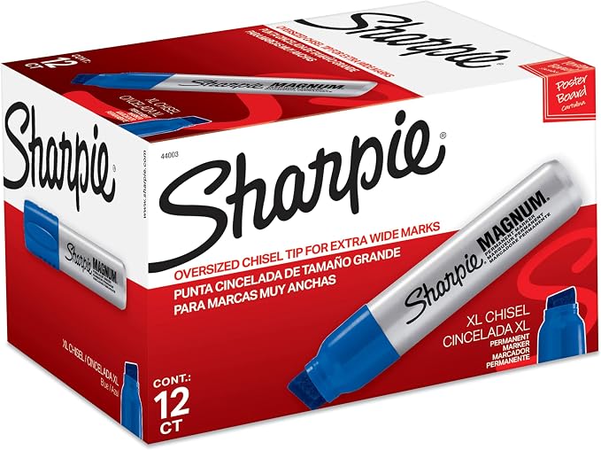 Sharpie Magnum Permanent Markers, Oversized Chisel Tip, Teacher Supplies by Unknown