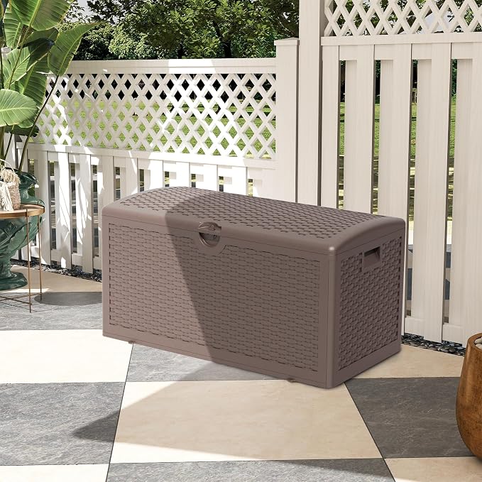 Yardgrace 80 Gallon Pro Resin Deck Box, Waterproof Outdoor Storage Bin - Image 8