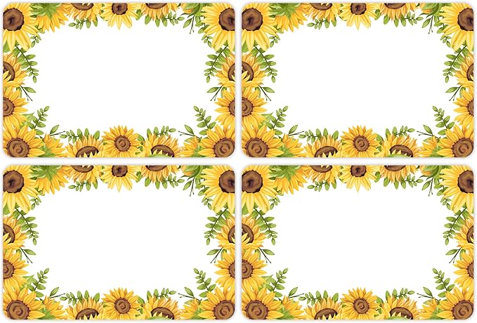 Wonmon 200 PCS Sunflower Name Tags Stickers, Self Adhesive Sunflowers Style by wonmon