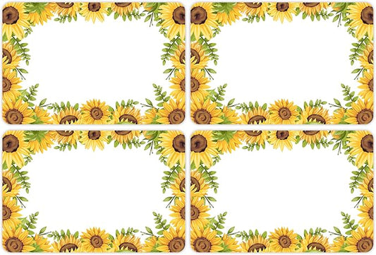 Wonmon 200 PCS Sunflower Name Tags Stickers, Self Adhesive Sunflowers Style by wonmon