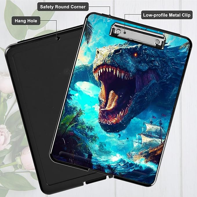 Ocean Dragon A4 Clipboard with Storage Pen Holder, Clipboards Organizer Nursing - Image 5