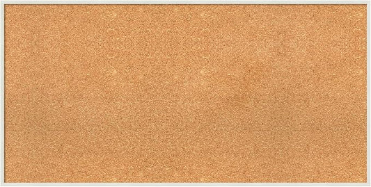 Amanti Art Natural Cork Board for Wall, 21x41 Vision Board with White Frame, Large Corkboard Office Decor for Home Organization, Modern Corkboard Pinboard to Display Items for Home Organization in-DeskLoop Office