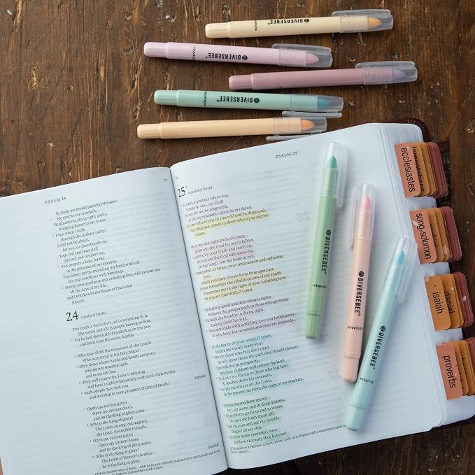 DIVERSEBEE Bible Highlighters and Pens No Bleed, 8 Pack Assorted Colors Gel - Image 3