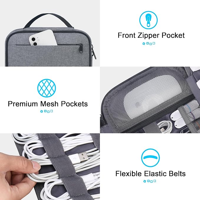 Lacdo Cord Organizer Travel, Cable Organizer Bag Case, Portable Electronics - Image 4