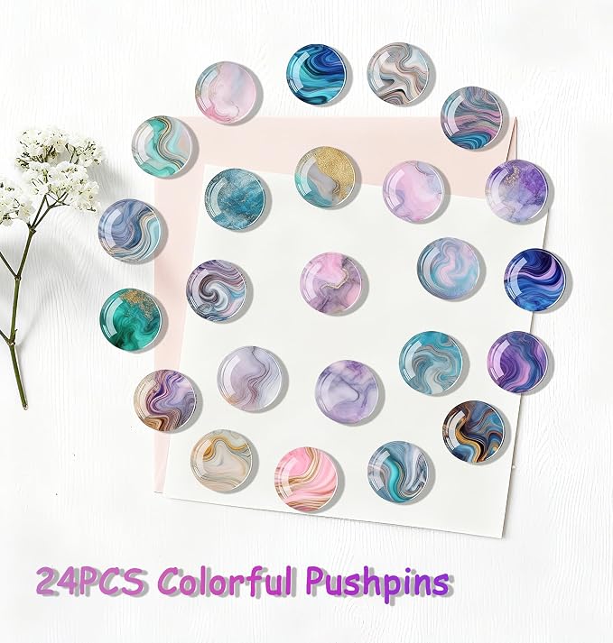24Pcs Marble Push Pins, Decorative Push Pins - Image 5