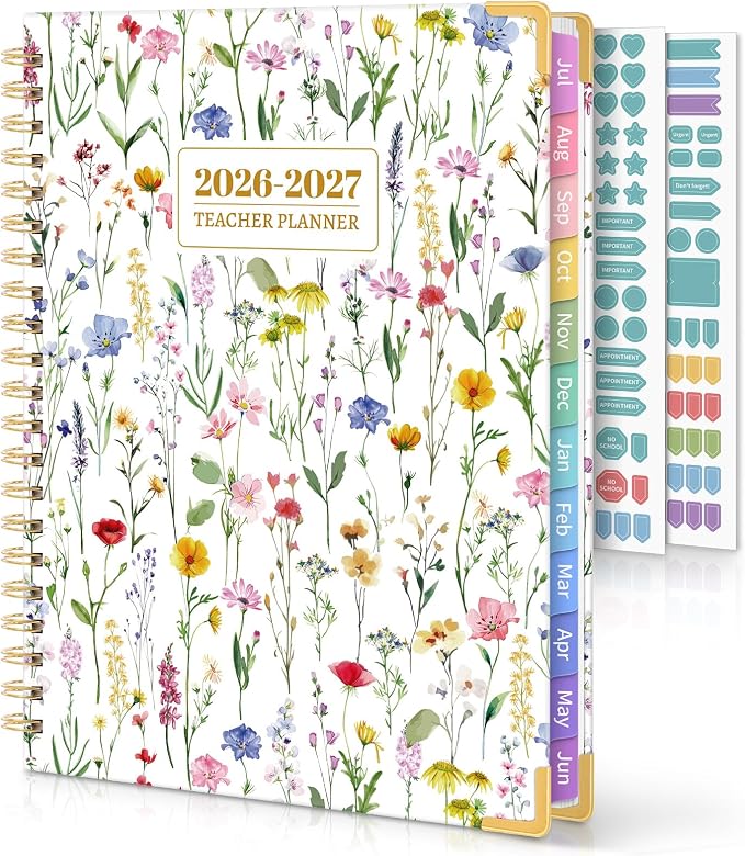 SKYDUE Teacher Planner 2026-2027 Academic Year, 8.5" x 11" Deluxe Teacher by SKYDUE