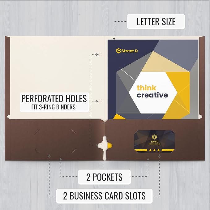 Better Office Products Two Pocket Portfolio Folders, Letter Size Paper Folders - Image 2
