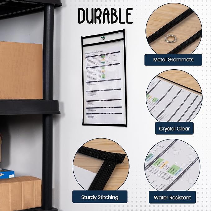 Essex Wares - 100 Pack, Job Ticket Holders, Reusable & Easy Erase Plastic - Image 4